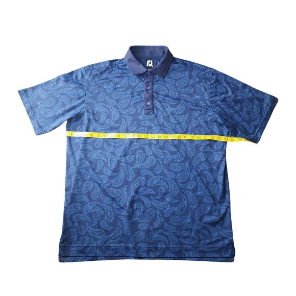 FOOTJOY Men's Blue Paisley Print Performance Golf Polo, Size Large - Picture 6 of 9